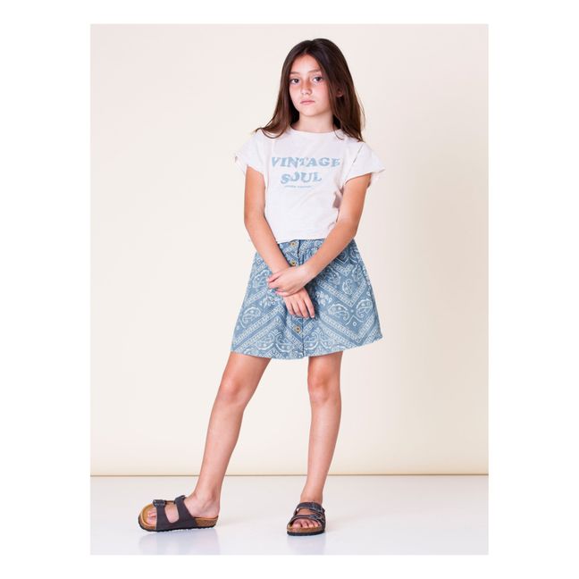 Jupe Chambray Imprimée | Bleu jean