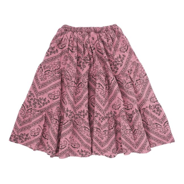 Falda de algodón orgánico estampada Bandana | Rosa