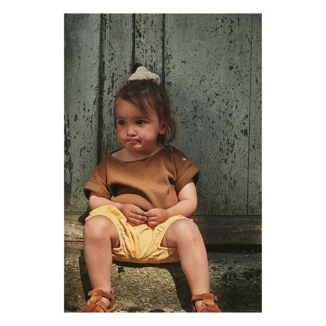 T-Shirt Bourrache a costine | Marrone