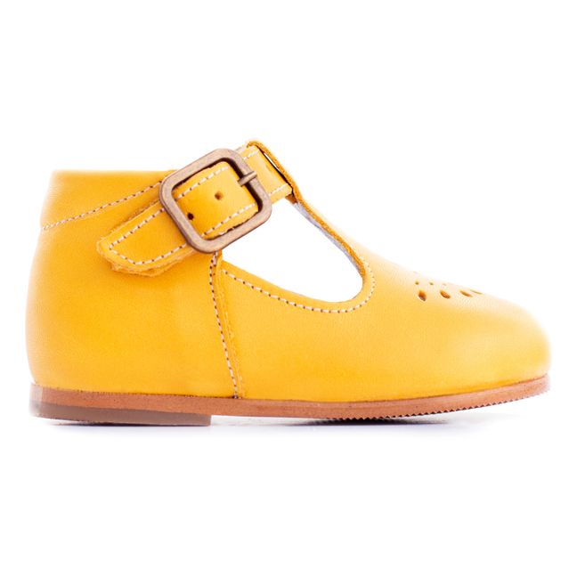 Milton Buckled T-bar Shoes | Yellow