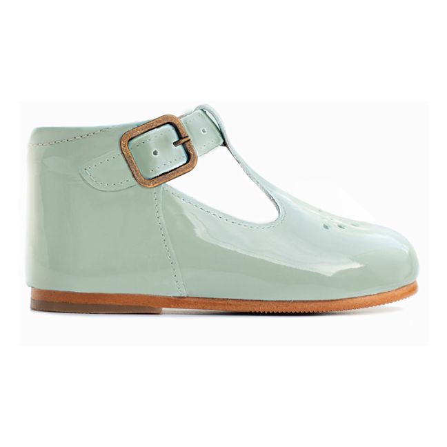 Milton Buckled T-bar Shoes | Verde agua
