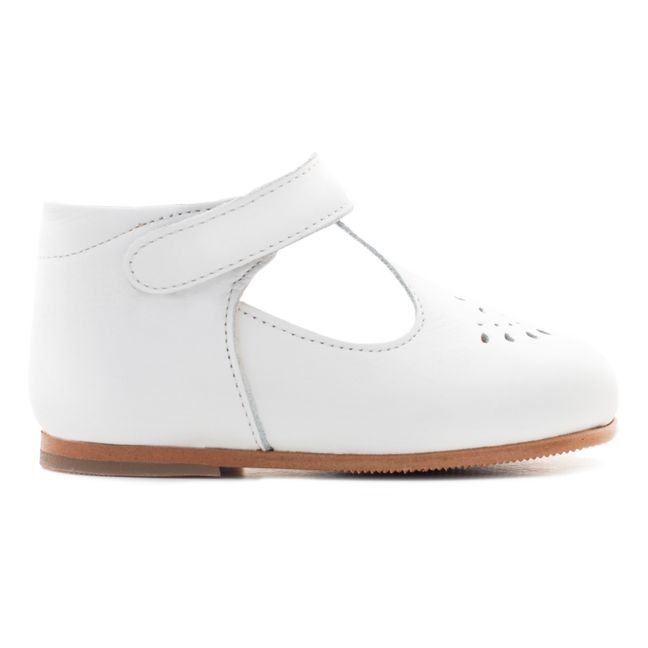 Milton Velcro T-bar Shoes | Bianco