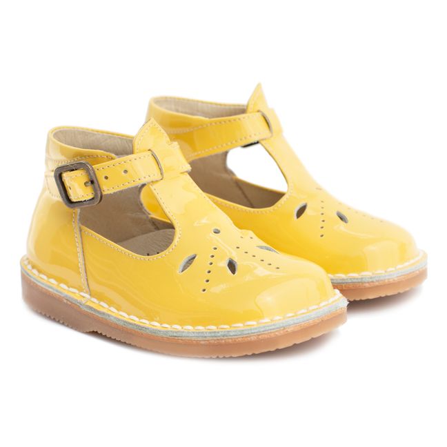 Cauliflower Patent T-bar Shoes | Yellow