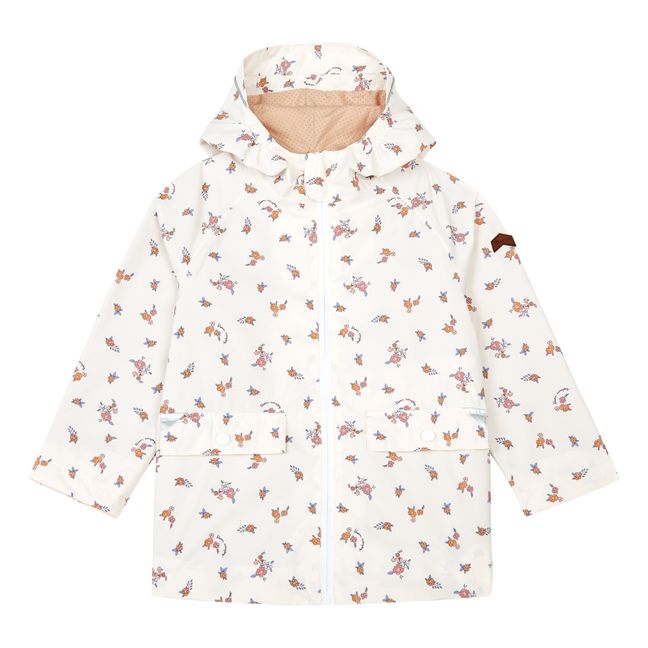 Recycled Floral Pac-A-Mac Raincoat | White