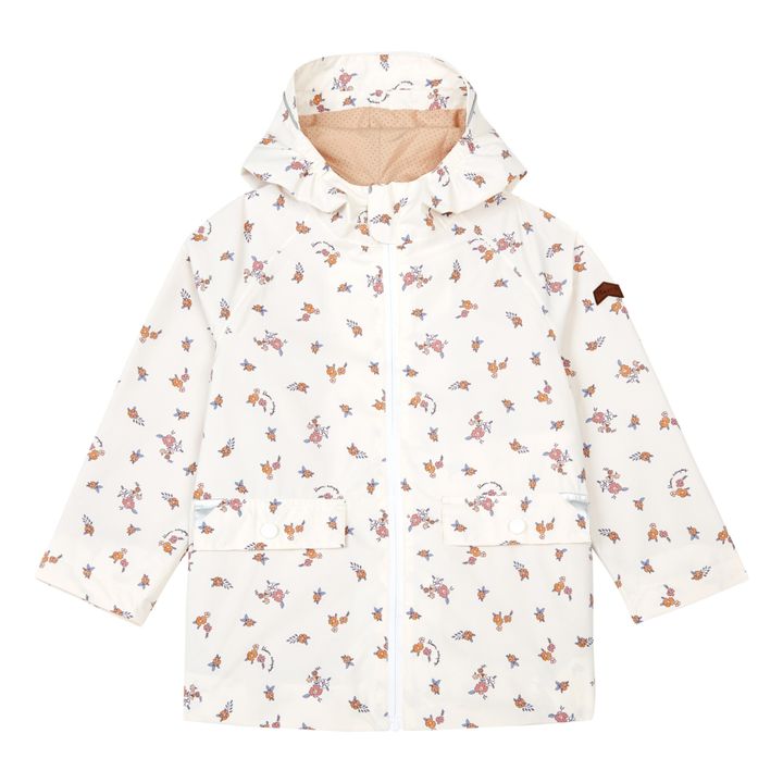 Recycled Floral Pac-A-Mac Raincoat | White- Product image n°0