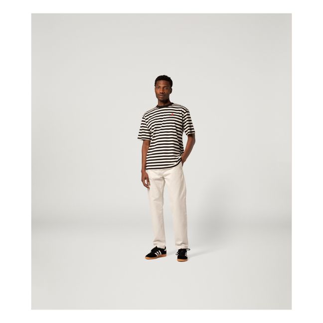 T-shirt Basic Stripe Rayé | Ecru