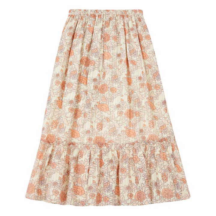 Jupe Lurex Fleurie Rachel | Rose pâle- Image produit n°0