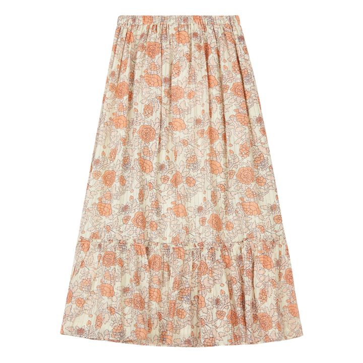 Jupe Lurex Fleurie Rachel | Rose pâle- Image produit n°2