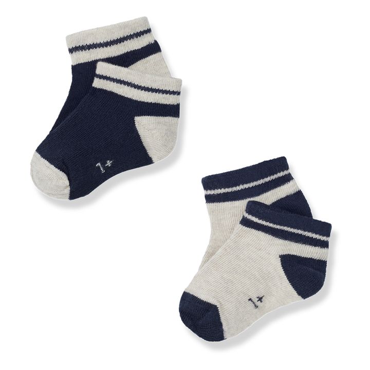 Lote de 2 pares de calcetines bajos Zev | Azul Marino- Imagen del producto n°0