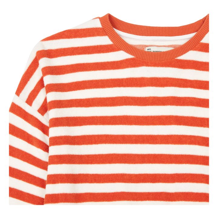 Baby Striped Organic Cotton Terry Sweatshirt | Red- Product image n°5