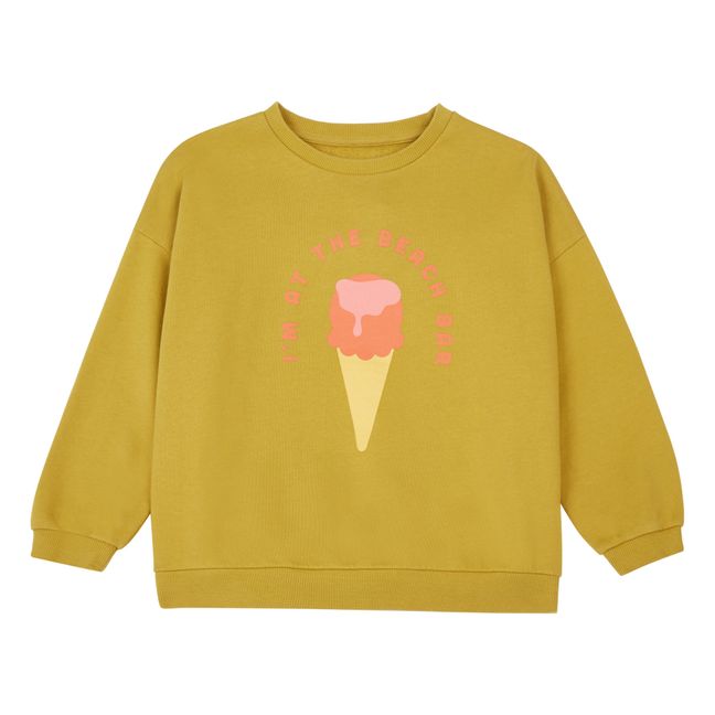 Ice Cream Organic Cotton Sweatshirt | Verde Kaki