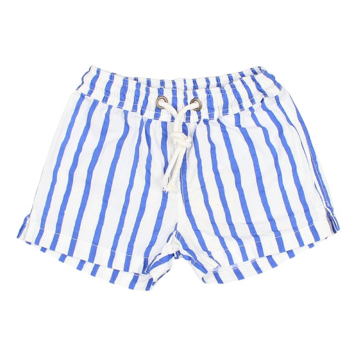Búho Organic Cotton Striped Baby Swim Trunks White Smallable