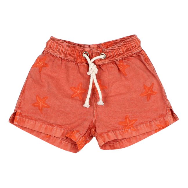 Badeshorts aus Bio-Baumwolle Seestern Baby | Rot