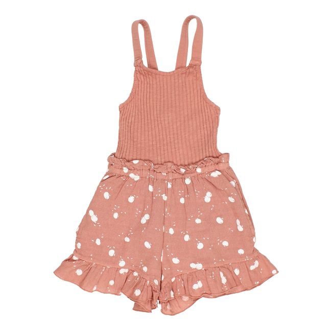 Combishort Bi-Matières Coton Bio Pommes | Terracotta