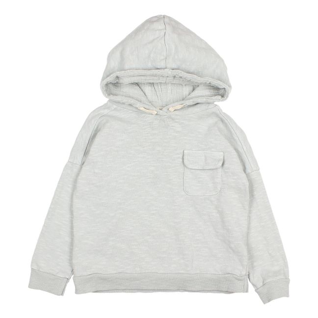 Sweat à Capuche Coton Bio Flamé | Gris clair