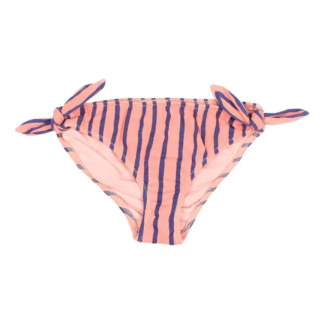 Organic Cotton Striped Bikini Bottoms | Pink