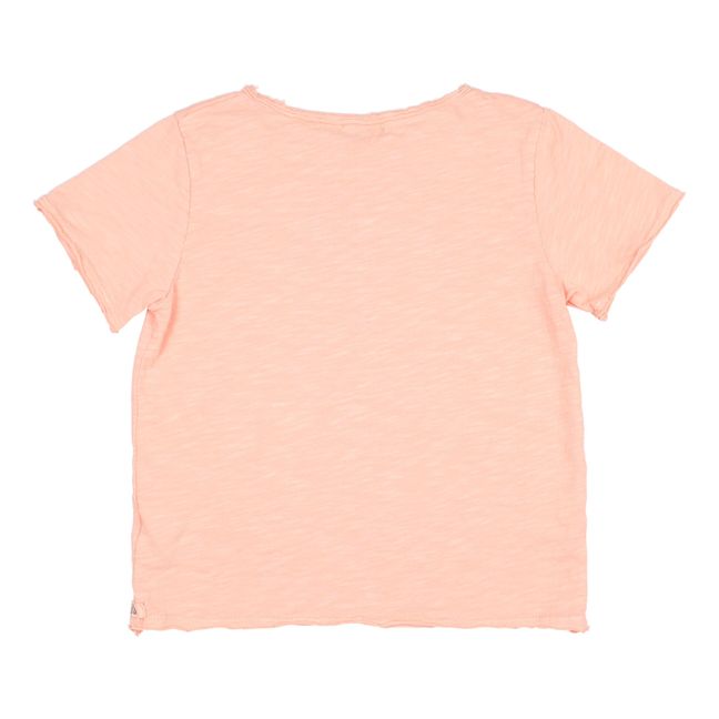 Camiseta de algodón orgánico con volantes Teeg | Rosa Melocotón