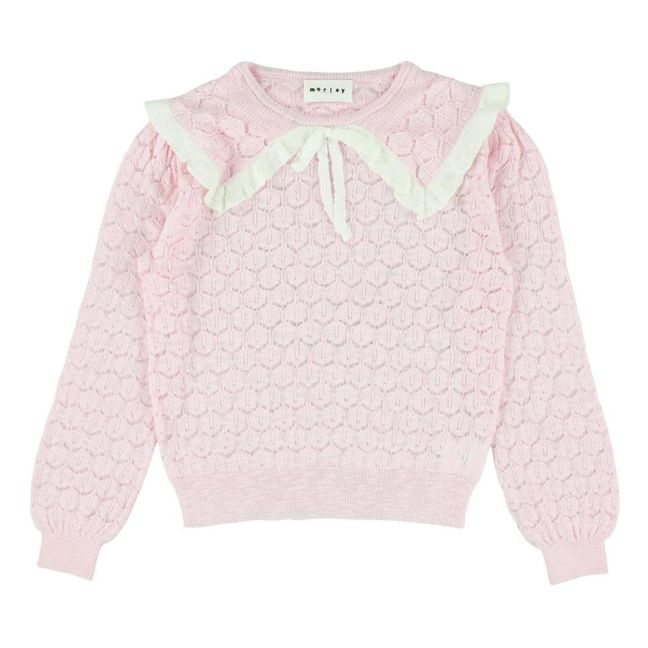 Pull Pointelle Saffron | Rose pâle