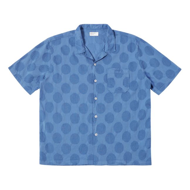 Camisa de manga corta con lunares | Azul