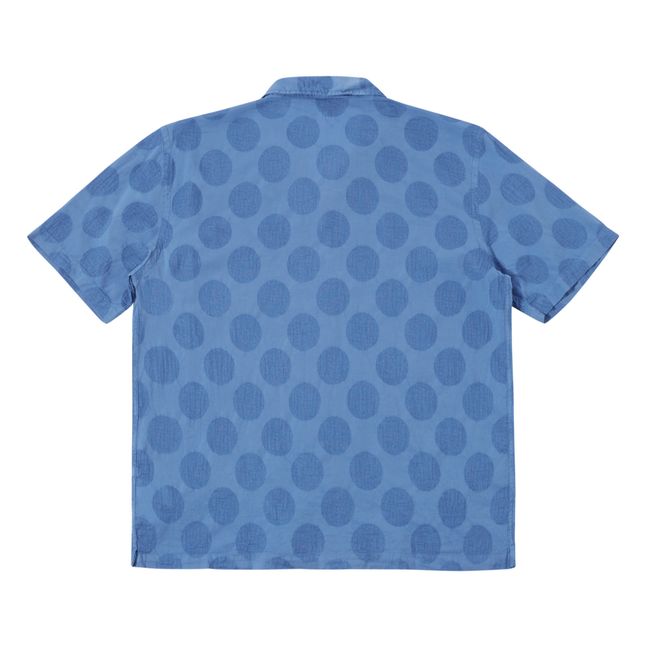 Camisa de manga corta con lunares | Azul