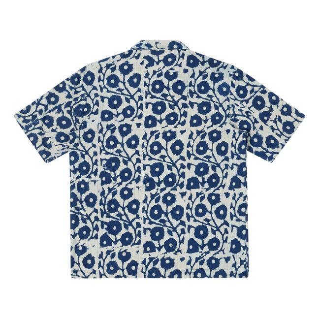 Camisa de manga corta con lunares | Azul índigo