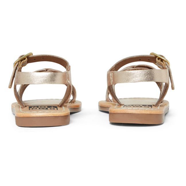 Elena Leather Sandals | Gold