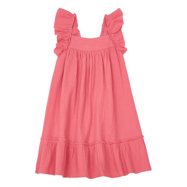 Celia Organic Cotton Gauze Dress | Pink