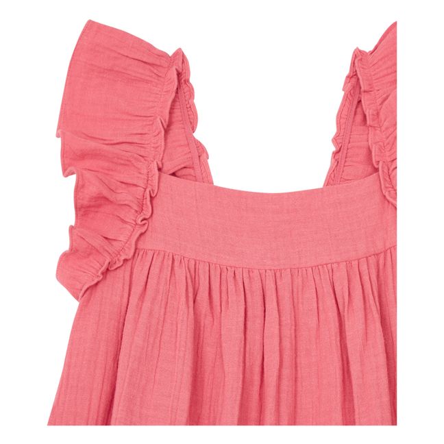 Celia Organic Cotton Gauze Dress | Pink