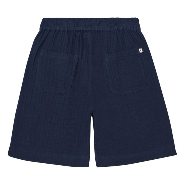 Shorts in garza di cotone organico Rambo | Blu