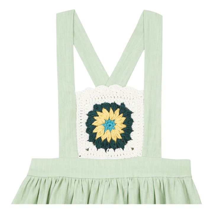Robe Tablier Lin Crochet | Sauge- Image produit n°1