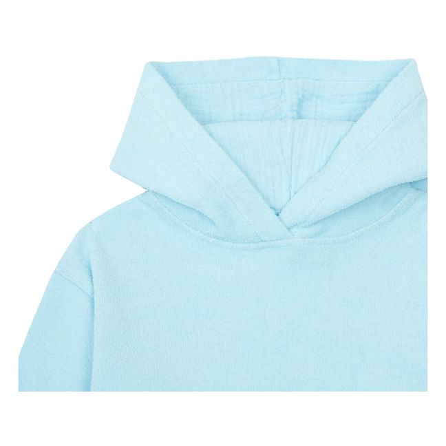 Sudadera de rizo con capucha Henri | Azul Pálido