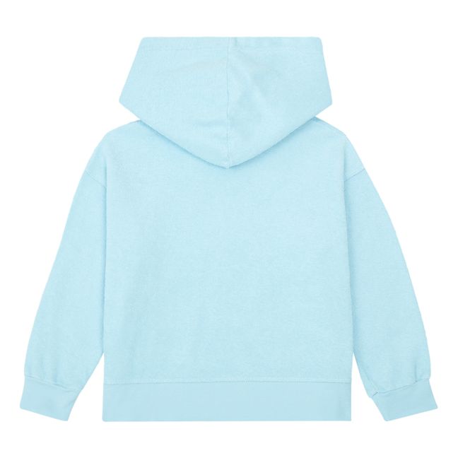 Sudadera de rizo con capucha Henri | Azul Pálido