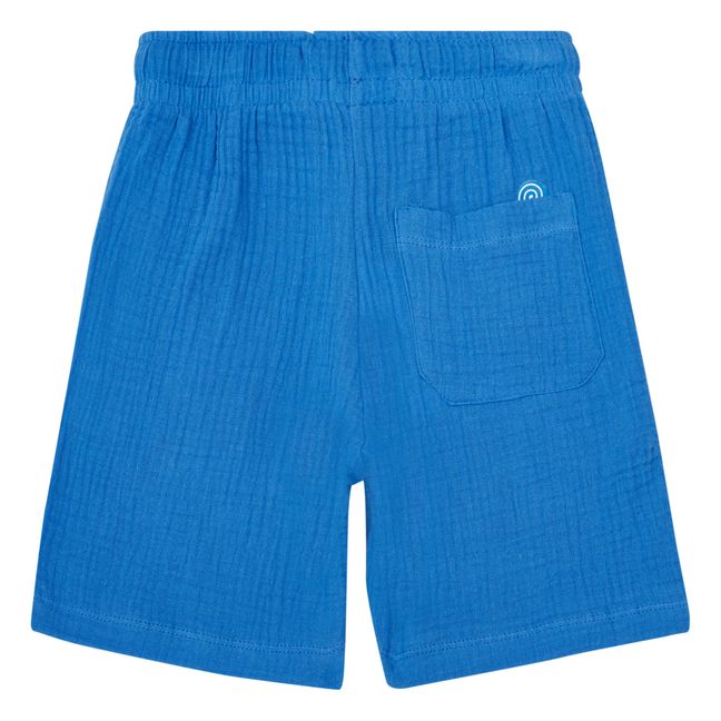 Boris Woven Cotton Fabric Bermuda Shorts | Blu