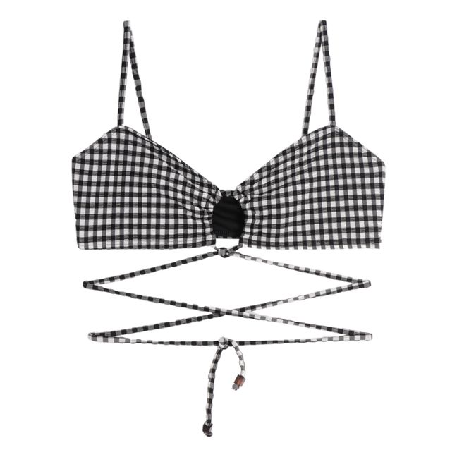 Haut de Maillot Limoncello Vichy | Noir