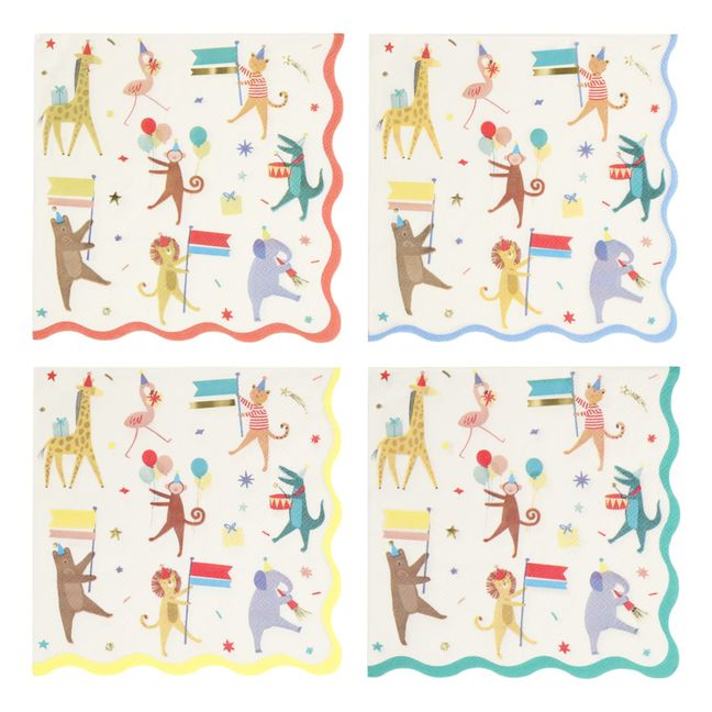Serviettes en papier Parade des animaux - Set de 16