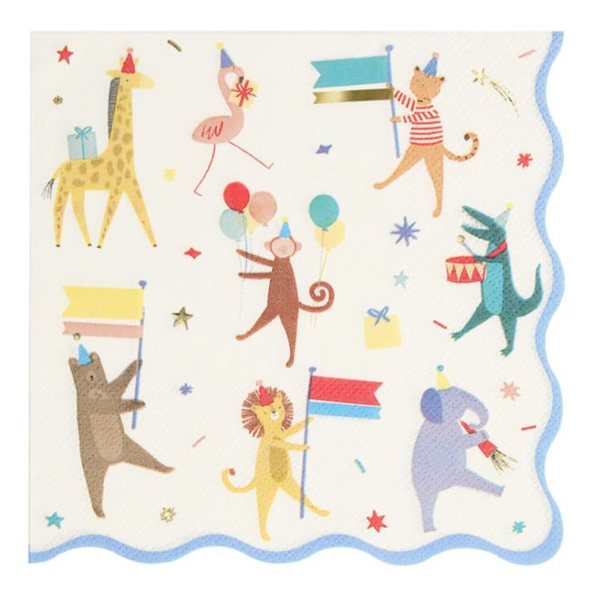 Serviettes en papier Parade des animaux - Set de 16