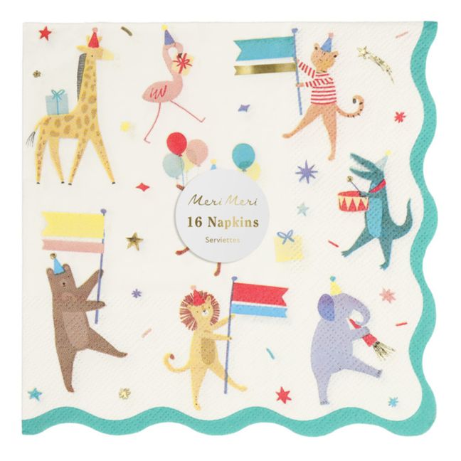 Serviettes en papier Parade des animaux - Set de 16