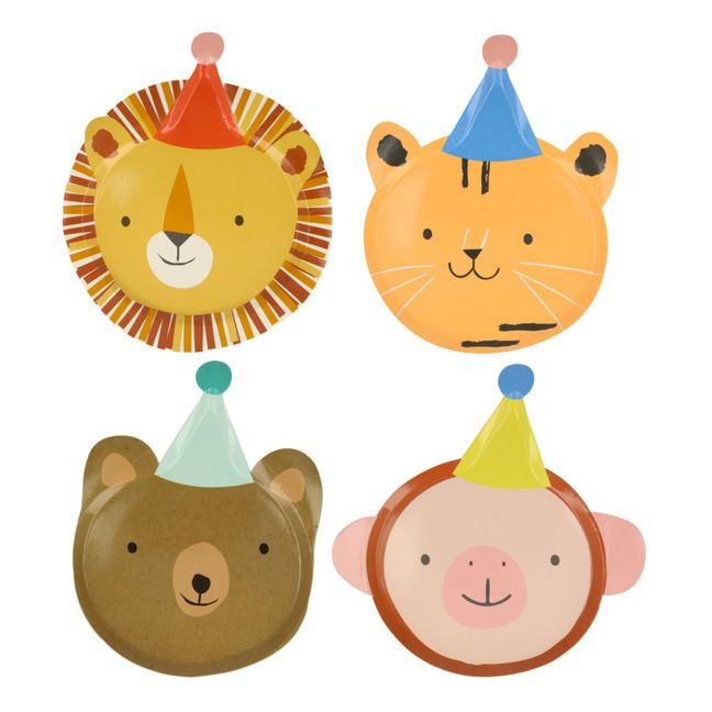 Animal Parade Cardboard Plates - Set of 8