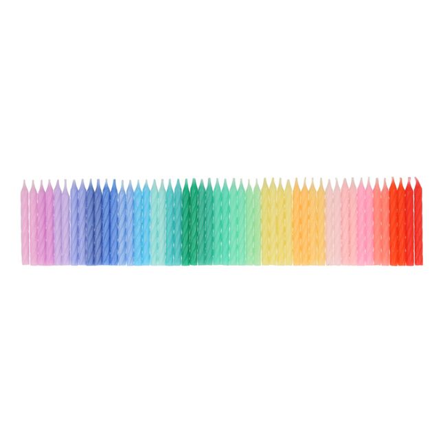 Mini bougies torsadées Arc-en-ciel - Set de 50