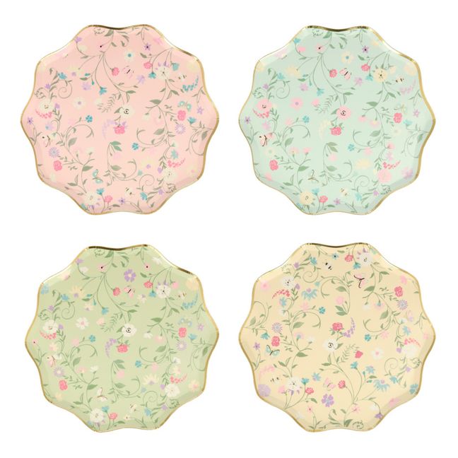 Platos pequeños de cartón florales Ladurée - Juego de 8
