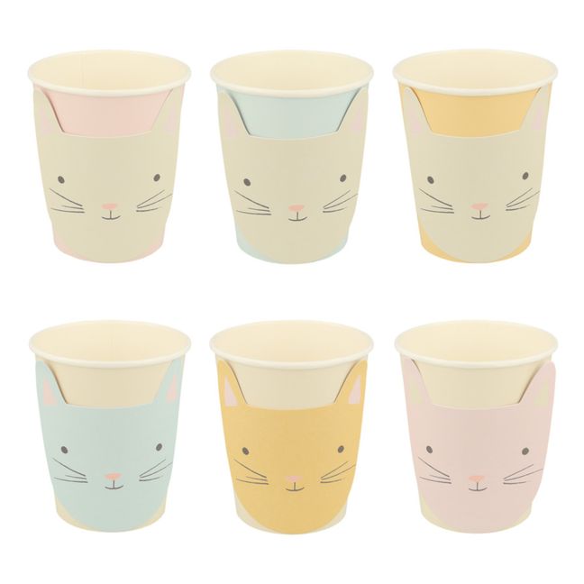 Gobelets Chat pastel - Set de 8