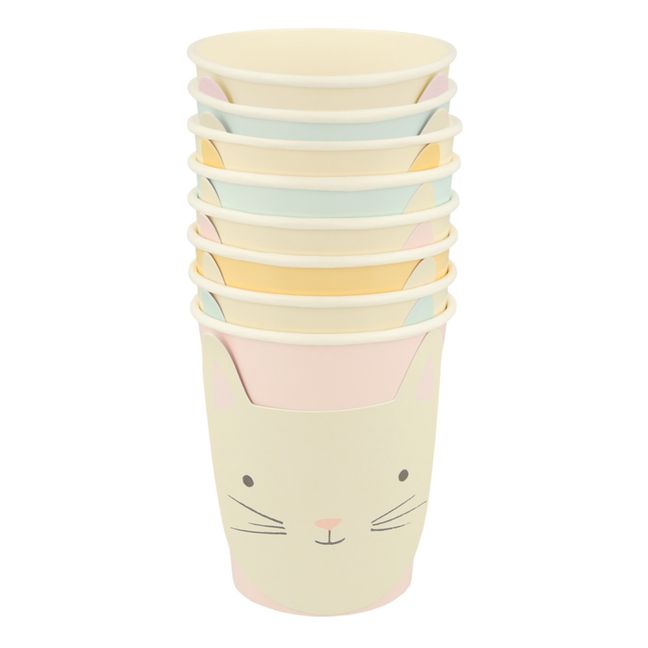 Gobelets Chat pastel - Set de 8