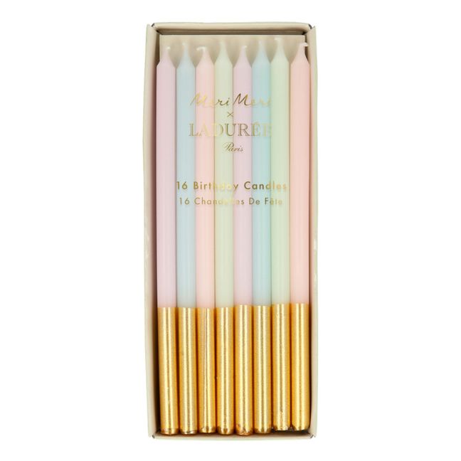 Bougies pastel et dorées Ladurée - Set de 16