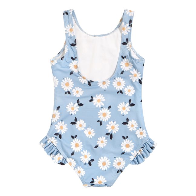 Bañador de nylon reciclado con estampado de margaritas  | Azul