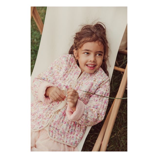 Steppjacke Bio-Baumwolle Blumenmuster Teliani | Seidenfarben