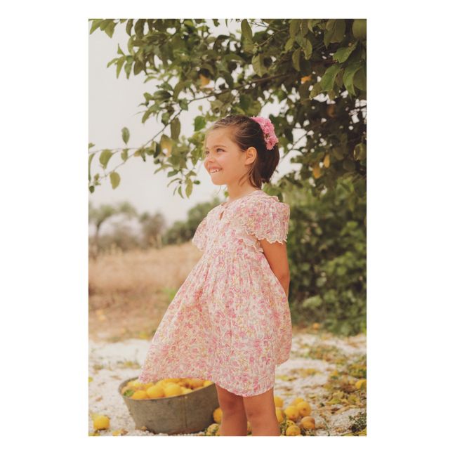 Vestido de algodón orgánico de flores Siloe | Crudo