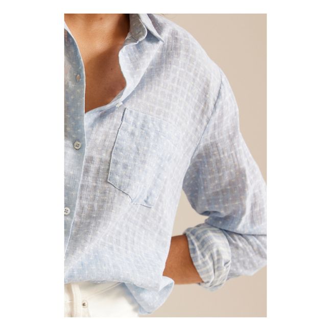 Shirt Anita Kariert | Hellblau