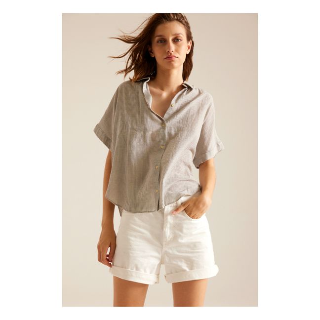 Chemise Louisa Allen Rayures Coton Bio | Navy blue