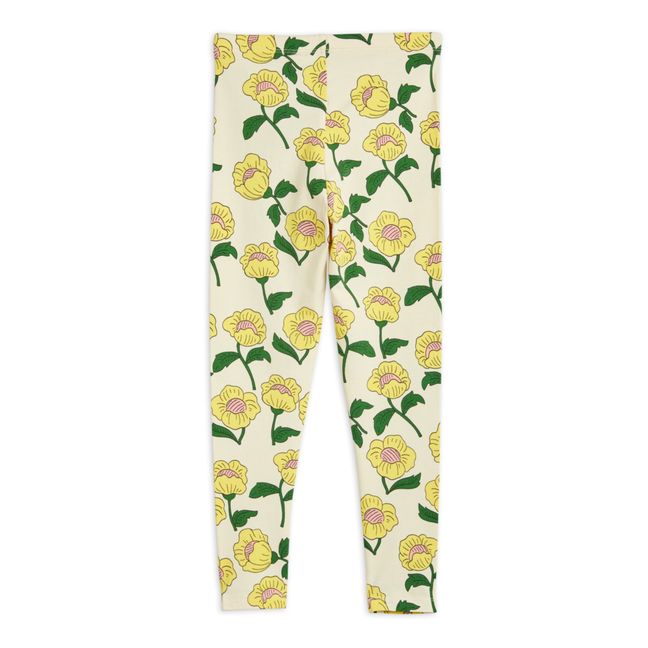 Leggins in cotone organico a fiori | Giallo