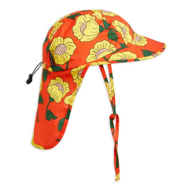 Cappello in cotone organico a fiori | Arancione